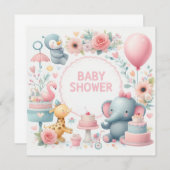 Baby shower Uitnodiging (Voorkant / Achterkant)