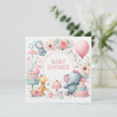 Baby shower Uitnodiging (Staand voorkant)
