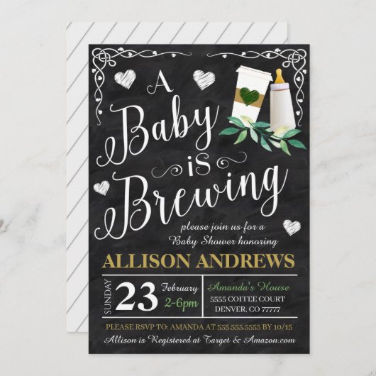 baby shower Uitnodiging (Voorkant / Achterkant)