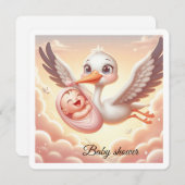 Baby shower Uitnodiging (Voorkant / Achterkant)