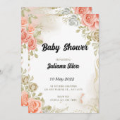 Baby shower Uitnodiging (Voorkant / Achterkant)