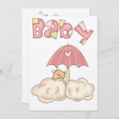 Baby shower Uitnodiging (Voorkant / Achterkant)