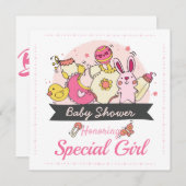 Baby shower Uitnodiging (Voorkant / Achterkant)