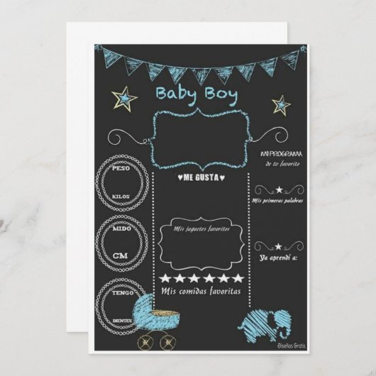 baby shower uitnodiging (Voorkant / Achterkant)