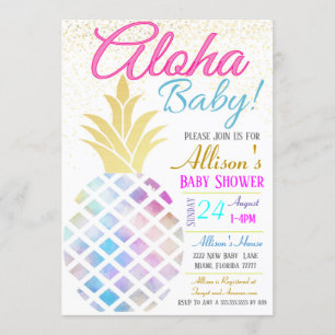 baby shower Uitnodiging, Aloha Baby Kaart