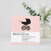 baby shower Uitnodiging Baby Buggy (Staand voorkant)