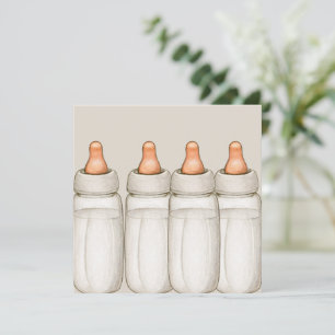 Baby shower uitnodiging - Baby flessen