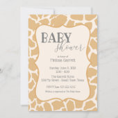 Baby shower Uitnodiging | Baby Giraffe Tan (Voorkant)