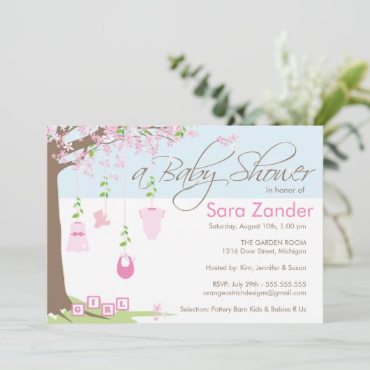 Baby shower Uitnodiging - Babykleding (Staand voorkant)