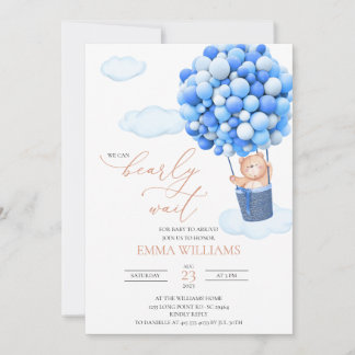 Baby shower Uitnodiging Beer We kunnen wachten.