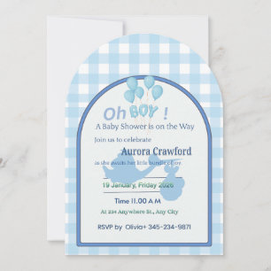 Baby Shower Uitnodiging Blauwe Ooievaar Aanpasba