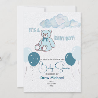 Baby shower Uitnodiging - Boy
