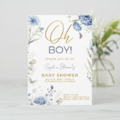Baby shower Uitnodiging Boy Blue Design Sjabloon B (Staand voorkant)