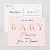 baby shower-uitnodiging briefkaart (Voorkant / Achterkant)