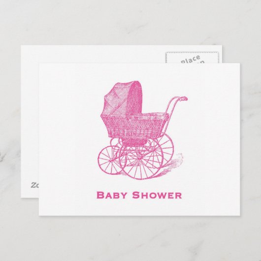 Baby shower Uitnodiging Briefkaart (Voorkant / Achterkant)
