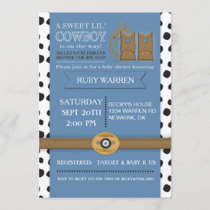 Baby shower uitnodiging Cowboy Boots