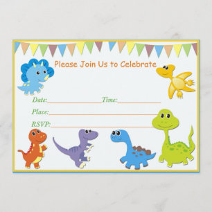 Baby shower-uitnodiging Dinosaur Kaart