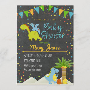 Baby shower-uitnodiging Dinosaur Kaart