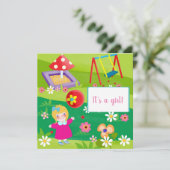 Baby shower-uitnodiging feestdagenkaart (Staand voorkant)