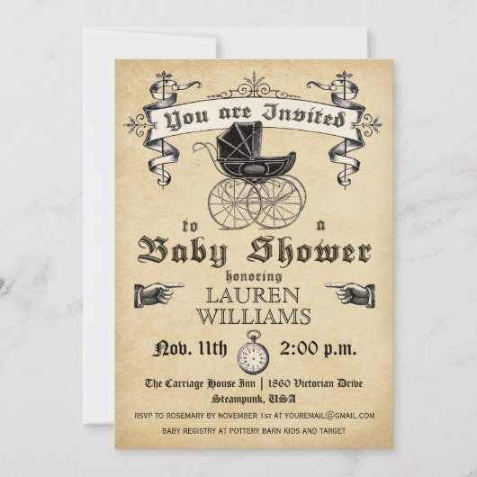  Baby shower Uitnodiging II (Voorkant)