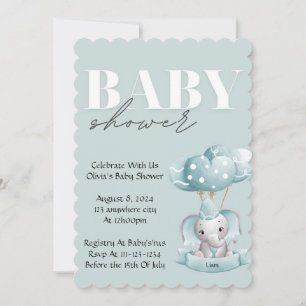 BABY SHOWER UITNODIGING IN BLAUW