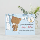 baby shower Uitnodiging - Jongen (Staand voorkant)