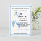baby shower Uitnodiging - Jongen (Staand voorkant)