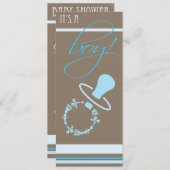 baby shower Uitnodiging - Jongen (Voorkant / Achterkant)