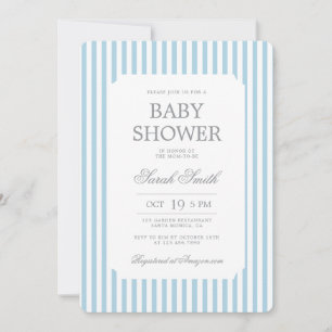 Baby Shower Uitnodiging Jongen Blauwe Strepen