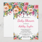 Baby shower-uitnodiging kaart (Voorkant / Achterkant)