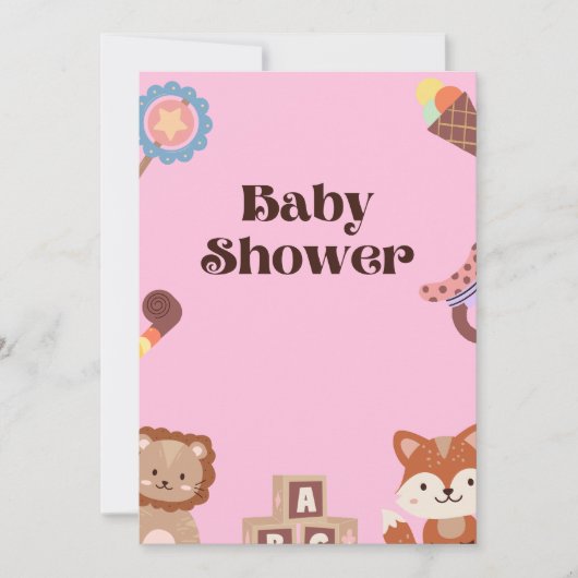 Baby shower-uitnodiging kaart (Voorkant)