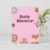 Baby shower-uitnodiging kaart (Staand voorkant)