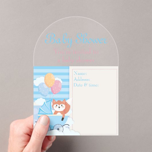 Baby shower Uitnodiging Kaart 9 Acryl Uitnodigingen (Insitu (Draagbaar))