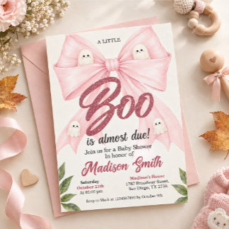 Baby shower uitnodiging "Klein spookje komt snel"
