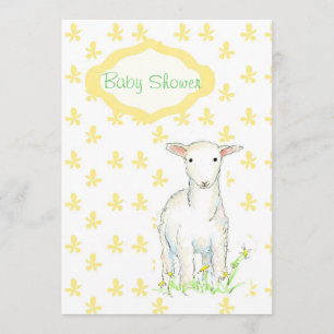 Baby shower Uitnodiging Lam Boerderij Dierentekeni