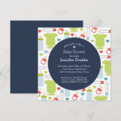 Baby shower Uitnodiging marine (Voorkant / Achterkant)