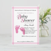 baby shower Uitnodiging - meisje (Staand voorkant)