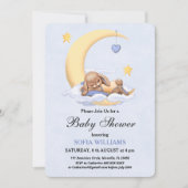 Baby shower uitnodiging met bunny. (Voorkant)