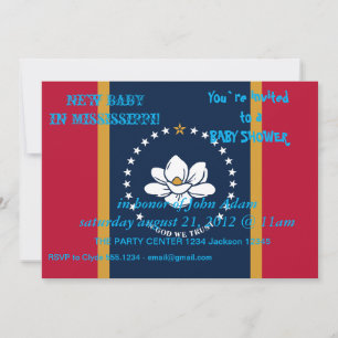 Baby Shower Uitnodiging met de Vlag van Mississipp