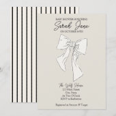 Baby shower uitnodiging met een boog (Voorkant / Achterkant)