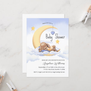 Baby shower uitnodiging met een schattig konijntje
