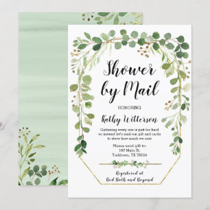 Baby Shower Uitnodiging met Groene Decoratie van S