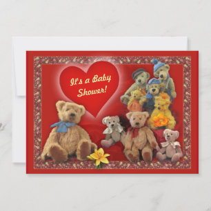Baby shower Uitnodiging met Teddy Bears