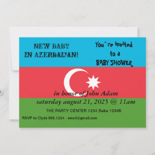 Baby shower Uitnodiging met Vlag van Azerbeidzjan