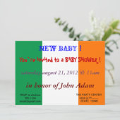 Baby shower Uitnodiging met vlag van Ierland (Staand voorkant)