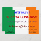 Baby shower Uitnodiging met vlag van Ierland (Voorkant / Achterkant)