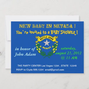 Baby shower Uitnodiging met vlag van Nevada