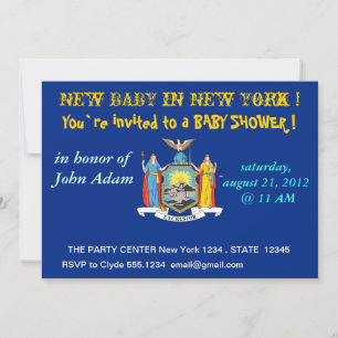 Baby shower uitnodiging met vlag van New York