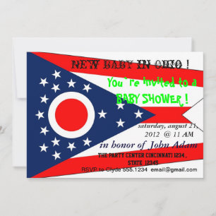 Baby shower Uitnodiging met vlag van Ohio