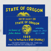 Baby shower Uitnodiging met vlag van Oregon (Voorkant / Achterkant)